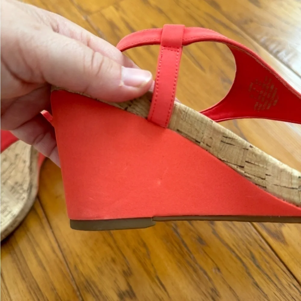 Lauren Ralph Lauren Jeannie Coral Logo Wedge Sandals Thong Flip Flop 6 - Picture 12 of 13
